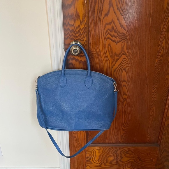 Cobalt blue LEATHER bag from Italy - Picture 2 of 7